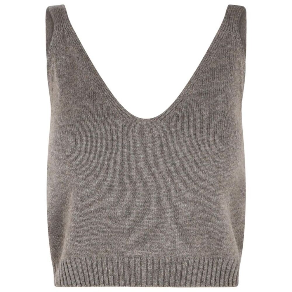 Lisa Yang 'Violia' Beige Truffle Cashmere Tank Top Women